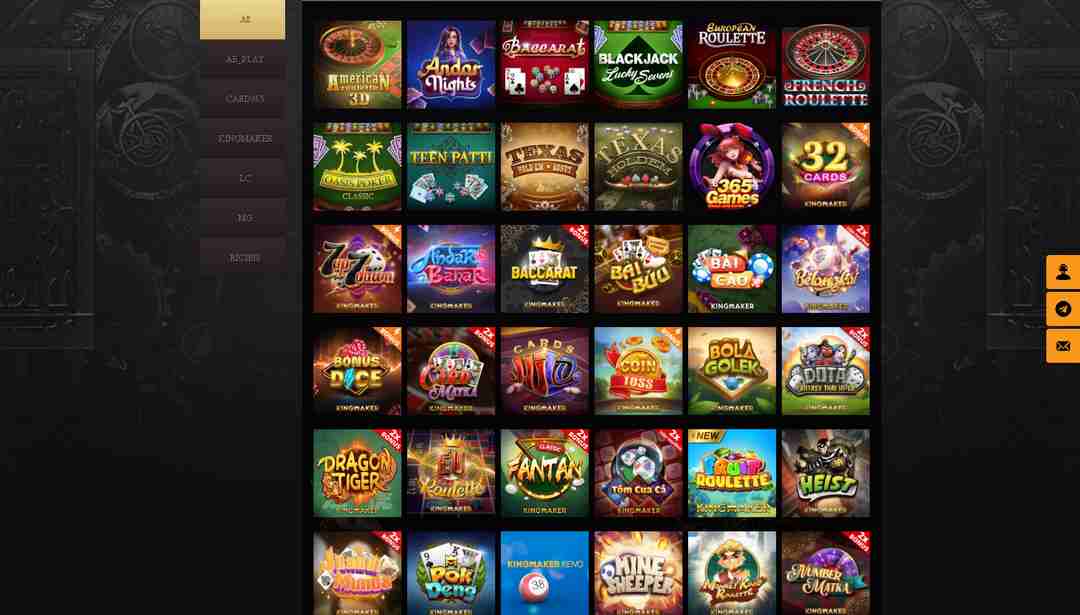 Thiên đường các game bài casino online