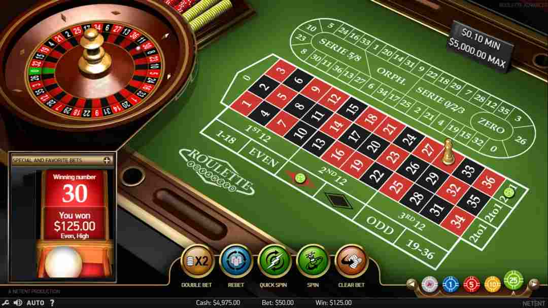WM casino có lượt chơi Roulette cực lớn