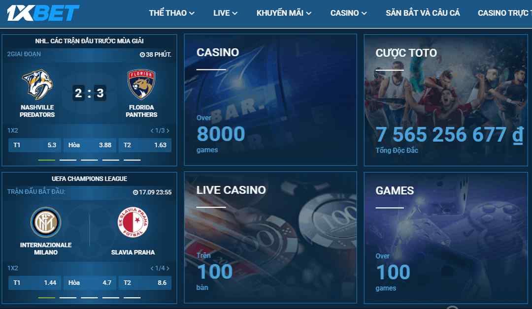 1xbet có hệ thống nhà cái đa ngôn ngữ