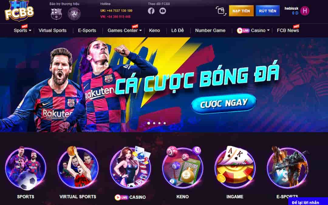 fcb8 cá cược trực tuyến luôn mới mẻ và tiền thưởng cao