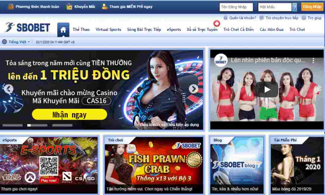 Sbobet là điểm đến cá cược trực tuyến để lại dấu ấn lớn