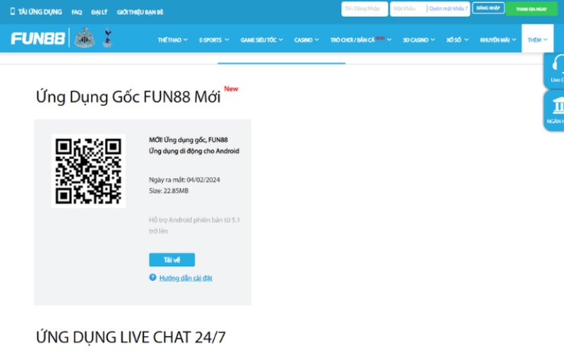 Tải app Fun88 có thể thực hiện trên nhiều hệ điều hành